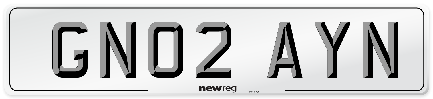 GN02 AYN Number Plate from New Reg